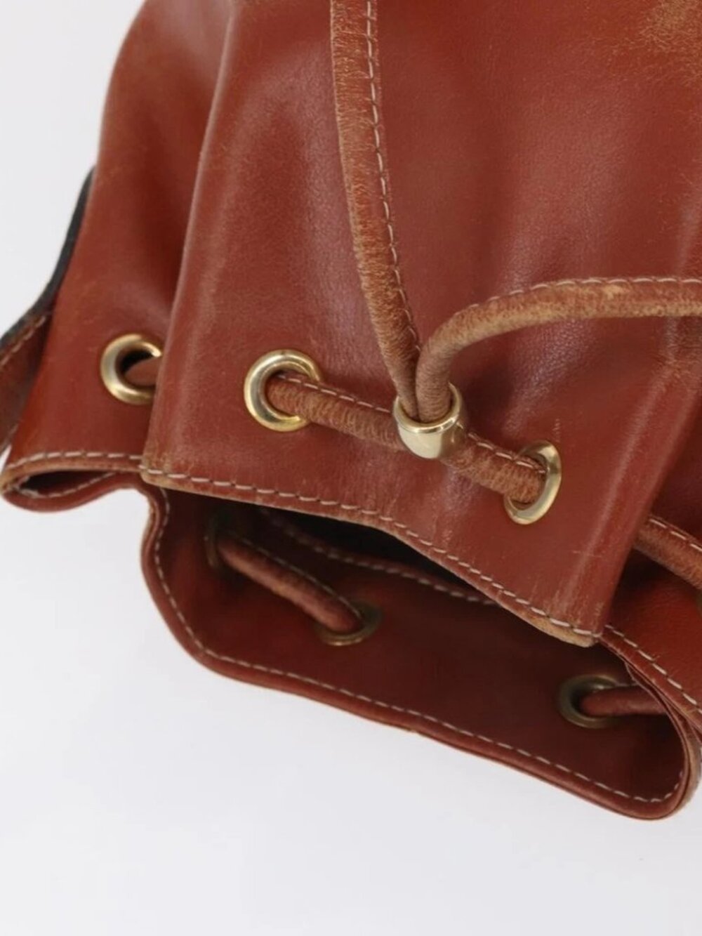 SAINT LAURENT purse Shoulder Bag Leather Brown Gold - Picture 10 of 14